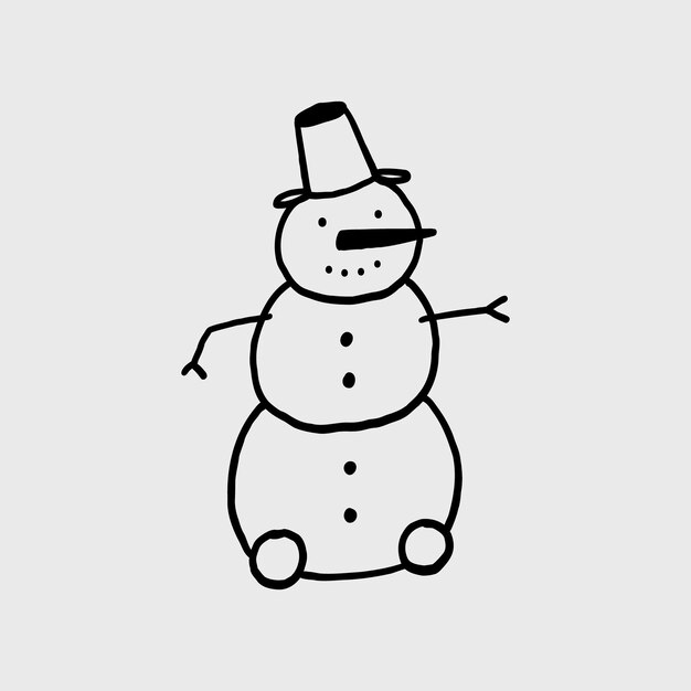 Eenvoudige met de hand getekende sneeuwmankunst