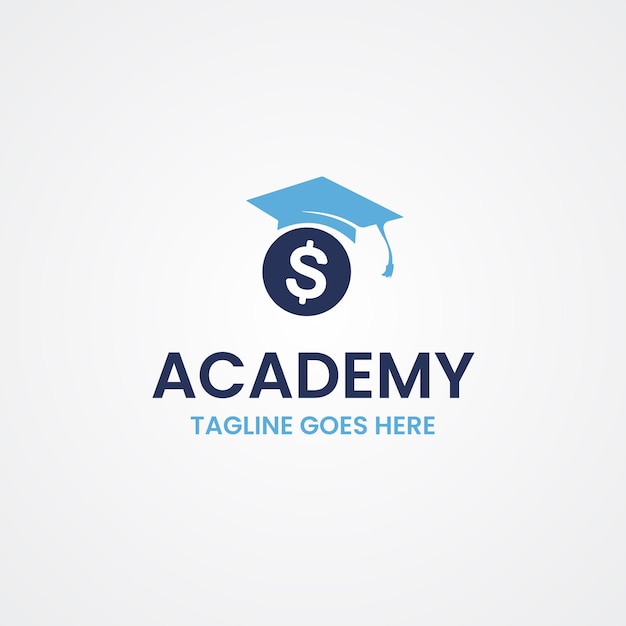 Vector eenvoudige minimalistische education institute academy logo ontwerpsjabloon