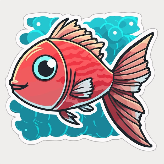 Eenvoudige minimalistische illustratie van een vis met een effen achtergrond