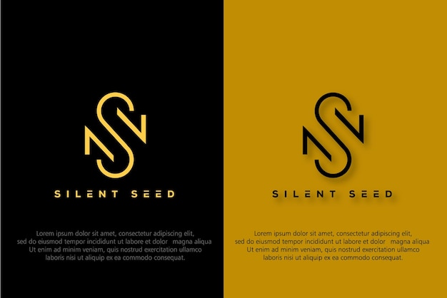 eenvoudige minimalistische initialen brief NS logo concept