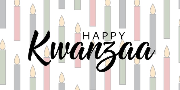 Vector eenvoudige minimalistische kwanzaa horizontale wenskaartbanner