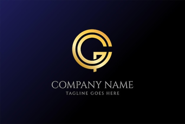 Eenvoudige minimalistische luxe eerste letter GC CG gouden munt Logo ontwerp Vector