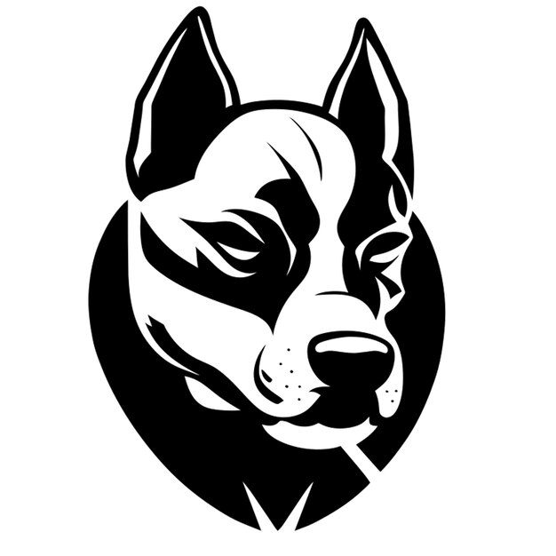 Vector eenvoudige minimalistische pit bull rokende sigaret logo vector illustratie