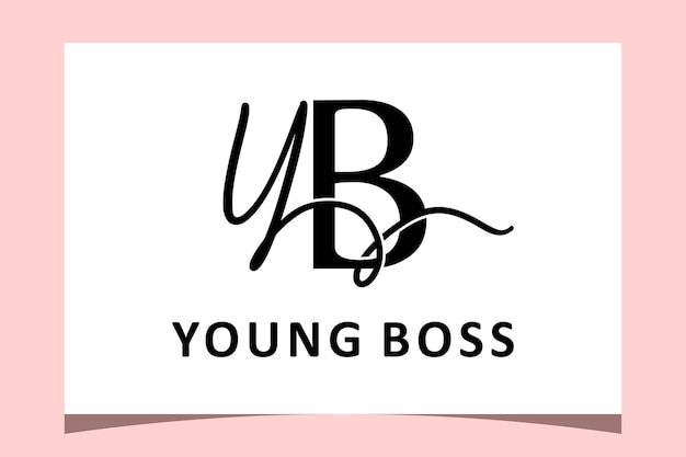 Eenvoudige minimalistische YB-logo-initialen voor bedrijfslogo's Merken of naaminitialen