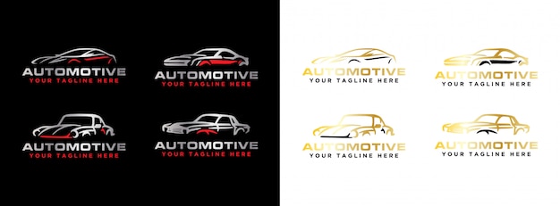 Eenvoudige moderne automotive logo set