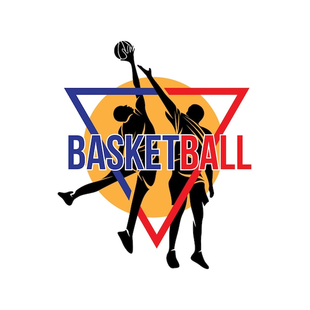 Eenvoudige moderne basketbalspeler logo vector sjabloon