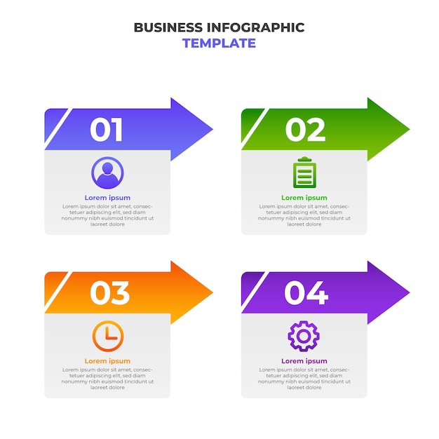 Eenvoudige moderne gradiënt zakelijke infographic sjabloon