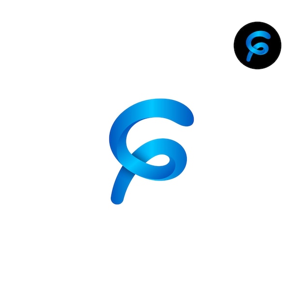Eenvoudige moderne letter F of GP Flow-logo in verloopkleuren