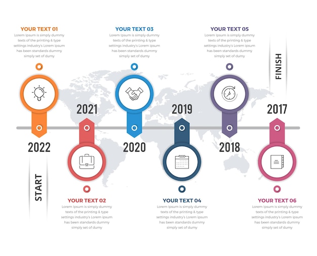 Eenvoudige moderne tijdlijninfographics