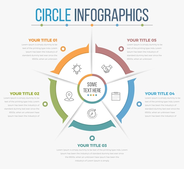 Eenvoudige moderne zakelijke cirkel-infographics