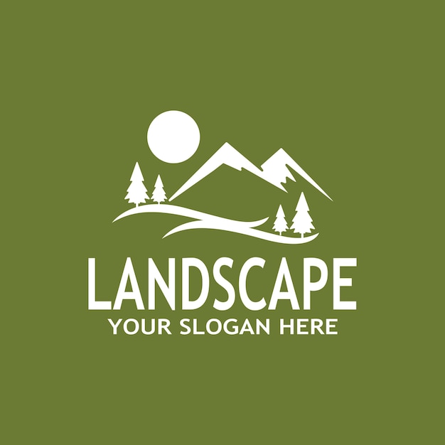 Eenvoudige natuur landschap Logo vectorillustratie