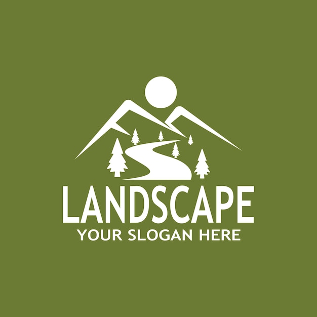 Eenvoudige natuur landschap Logo vectorillustratie