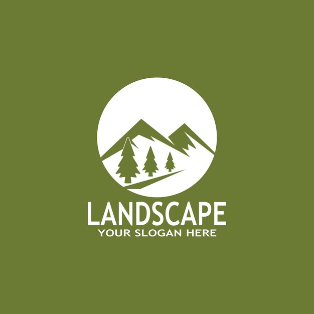 Eenvoudige natuur landschap Logo vectorillustratie