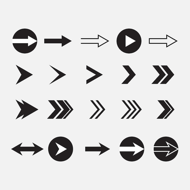 Eenvoudige navigatie Pijlen Vector Icon Collection