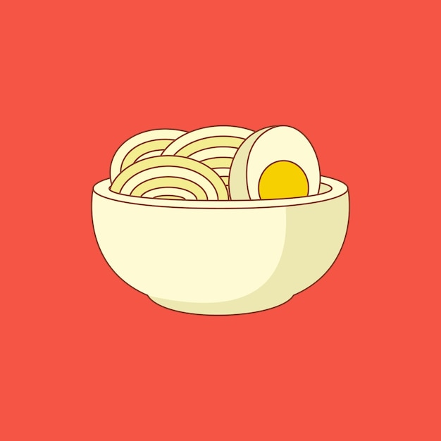 eenvoudige noodle ei ontwerp illustratie