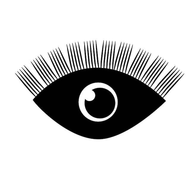 Eenvoudige oog op witte achtergrond vector doodle minimalistische oog met wimpers