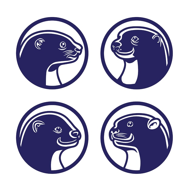 Vector eenvoudige otter hoofd logo vector mascotte ontwerp