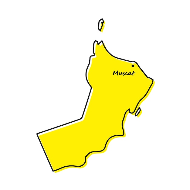 Eenvoudige overzichtskaart van Oman met hoofdstad locatie