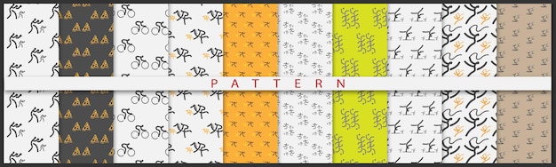 Eenvoudige patroonelementen van nieuwe patroon kleurrijke minimale geometrische patronen ingesteld Premium Vector