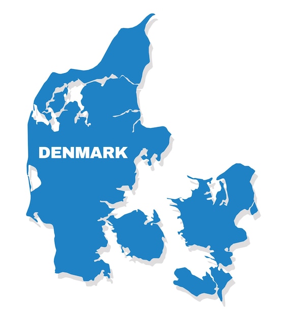 Eenvoudige platte vectorillustratiekaart van Denemarken