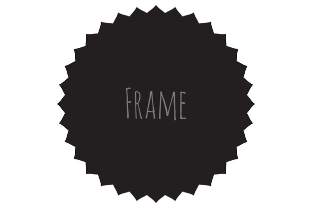 Eenvoudige ronde frame monogram sjabloon