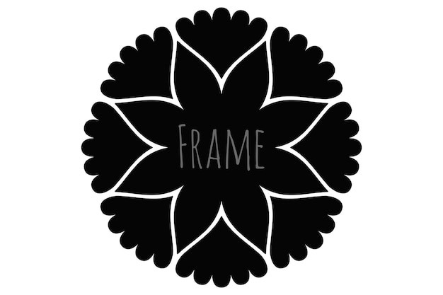 Eenvoudige ronde frame monogram sjabloon