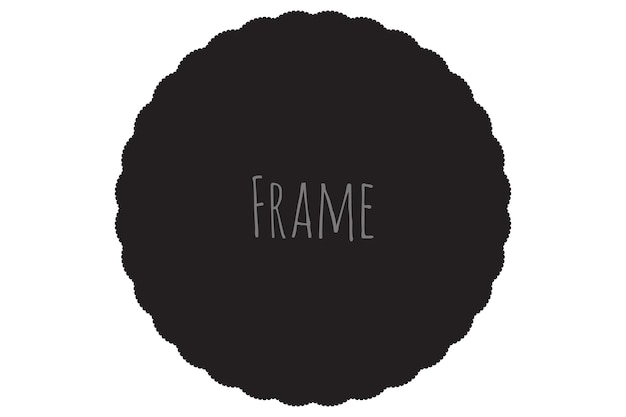 Eenvoudige ronde frame monogram sjabloon