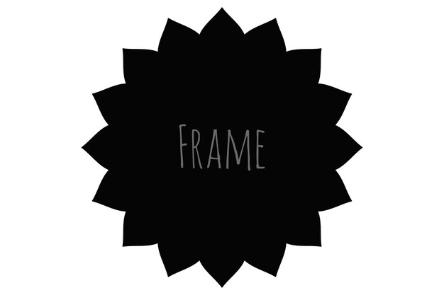 Eenvoudige ronde frame monogram sjabloon