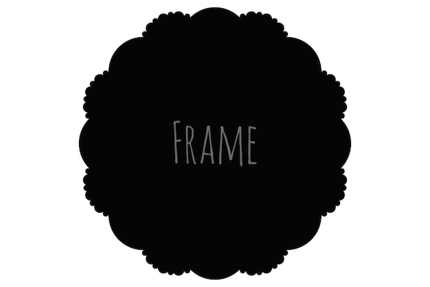 Eenvoudige ronde frame monogram sjabloon