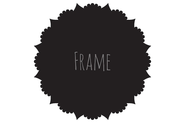 Eenvoudige ronde frame monogram sjabloon