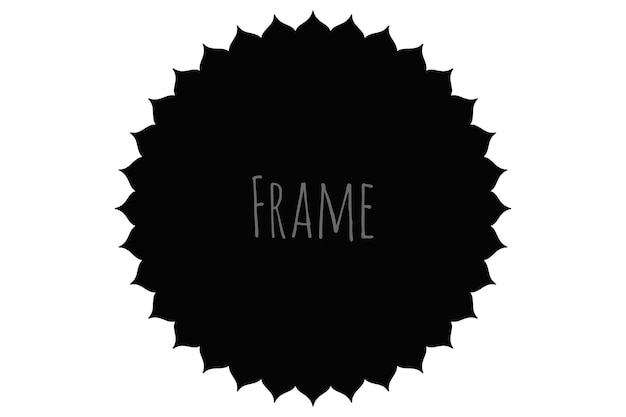 Eenvoudige ronde frame monogram sjabloon