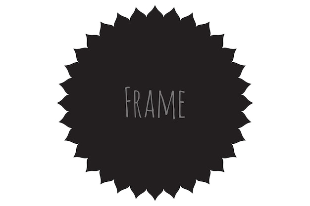 Eenvoudige ronde frame monogram sjabloon