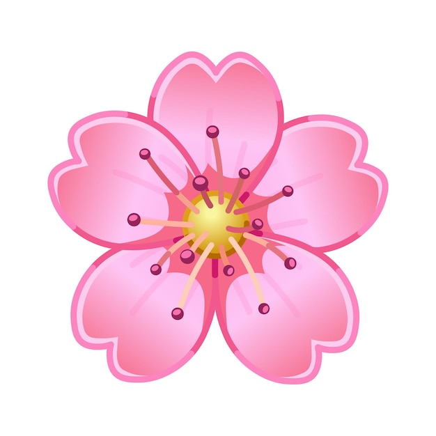 Eenvoudige roze bloem Groot formaat emoji-lentebloem