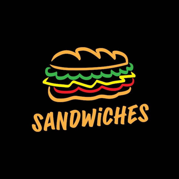 Eenvoudige Sandwich Logo Ontwerp Vector