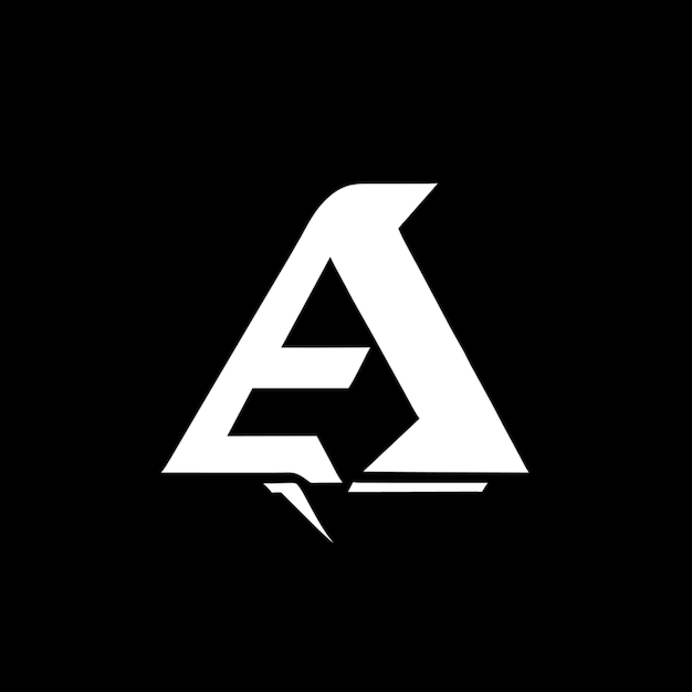 Eenvoudige schone letter een logo met vrijheid zwarte en witte kleur