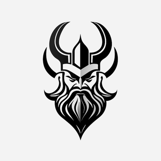 Eenvoudige, schone Poseidon god logo mascotte vector zwart-wit vector illustratie cartoon