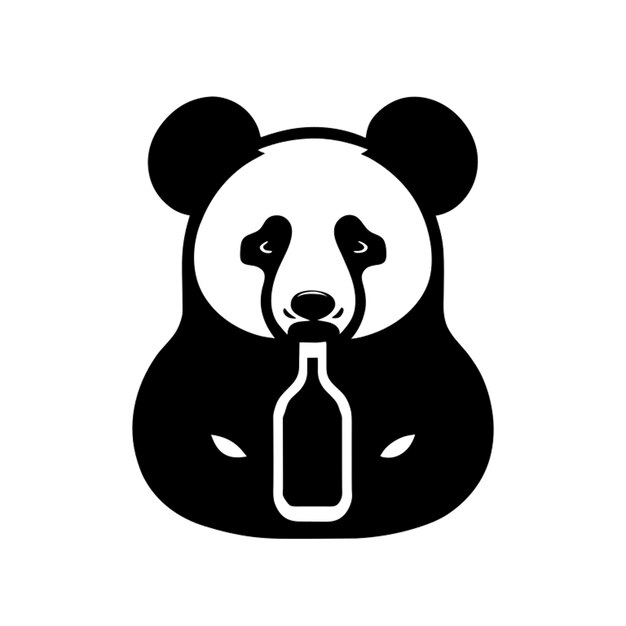 eenvoudige schone wijn beer logo minimalistische mascotte vector illustratie