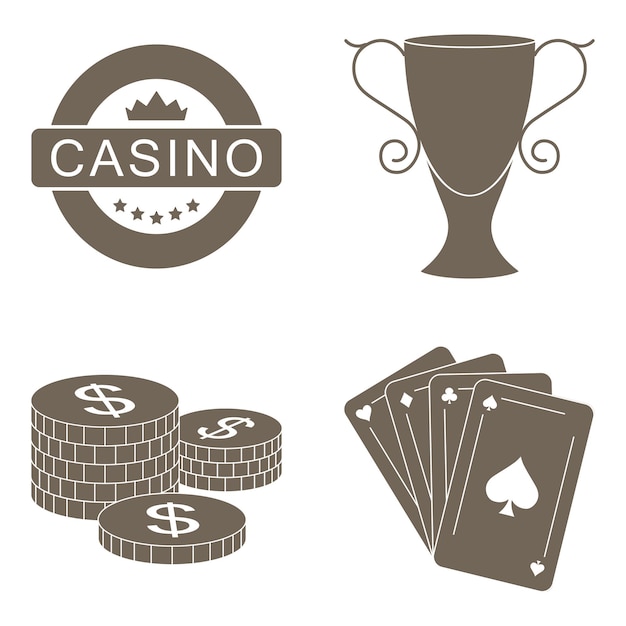 Eenvoudige set verzameling gokken gerelateerde vector iconen vector zwarte casino iconen set