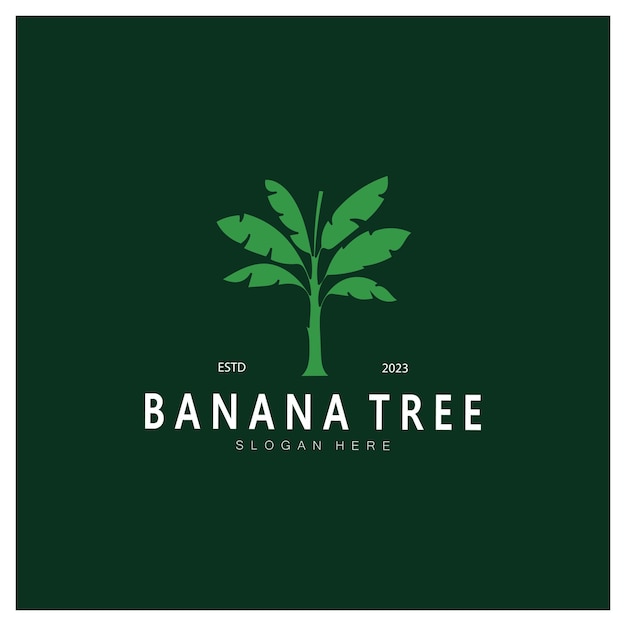 Eenvoudige silhouet bananenboom Logo Flat Design vector