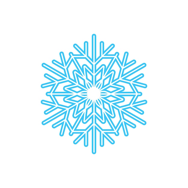 Eenvoudige sneeuwvlok gemaakt van blauwe lijnen Feestelijke decoratie voor Nieuwjaar en Kerstmis symbool van winter element voor ontwerp Vectorillustratie