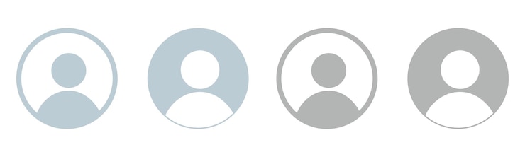 Vector eenvoudige standaard profiel avatar icoon ingesteld voor sociale media uiux en digitale toepassingen