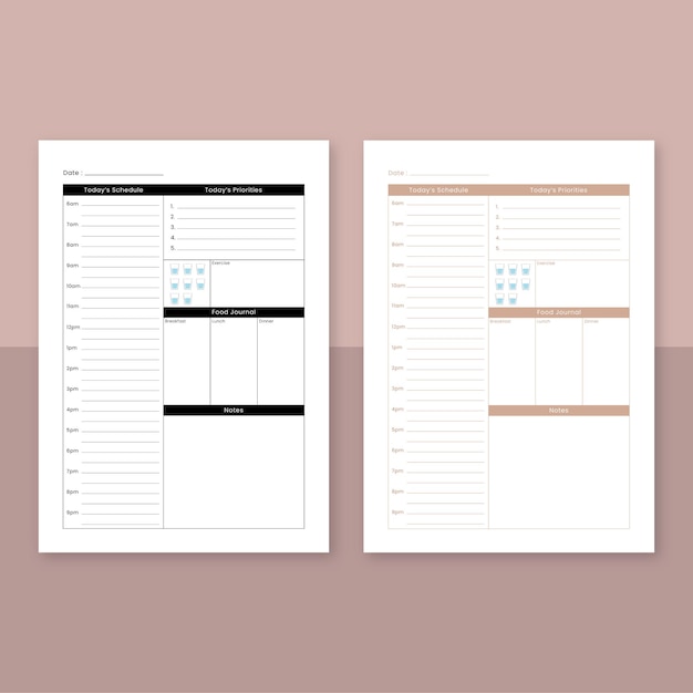 Eenvoudige tijdschema-sjabloon voor dagplanner