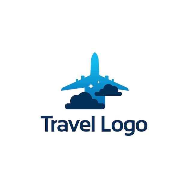 Eenvoudige travel logo-ontwerpen vector, vliegtuig logo sjabloon