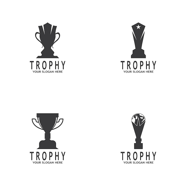 Eenvoudige trofee logo ontwerp vectorsjabloon