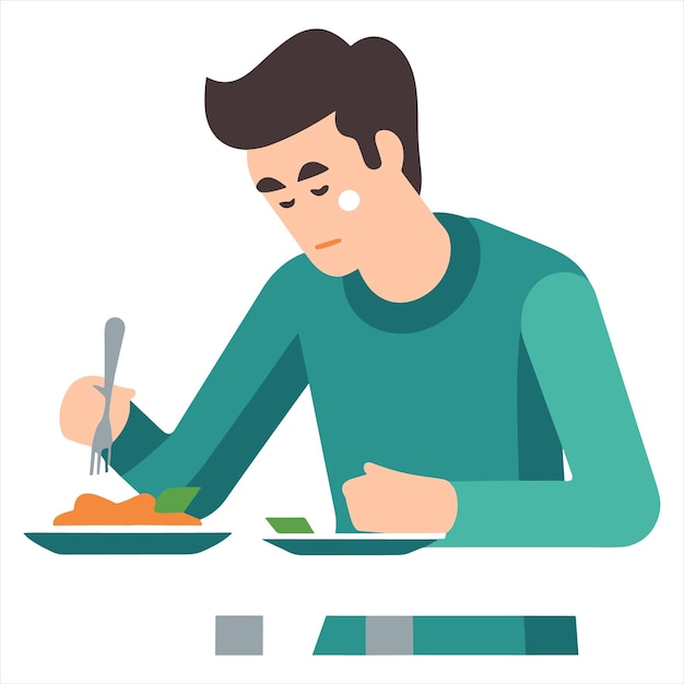 eenvoudige vector icoon van het eten van een persoon witte achtergrond