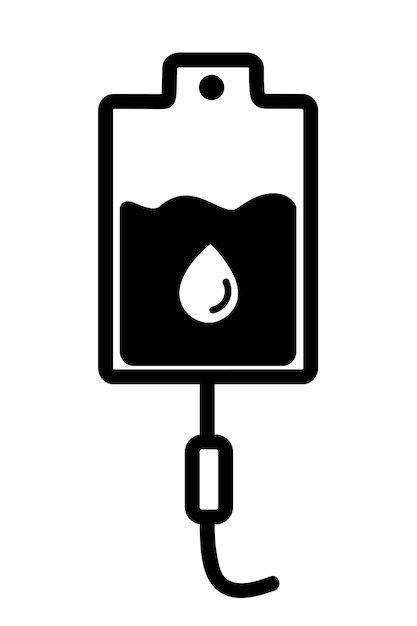Eenvoudige vector icoon zak met bloeddonatie geïsoleerd op wit