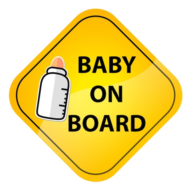 Eenvoudige Vector Sign-sticker Baby aan boord xA