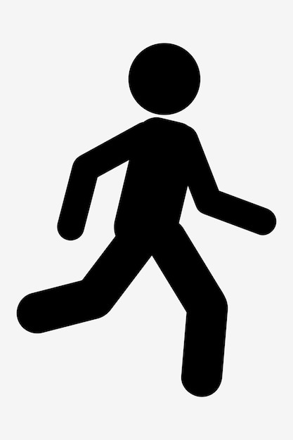 Eenvoudige Vector Stick man rennen of joggen Sport Cardio geïsoleerd op wit