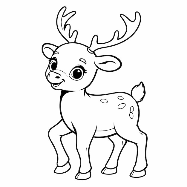 Vector eenvoudige vectorillustratie van caribou-tekeningen voor peuters