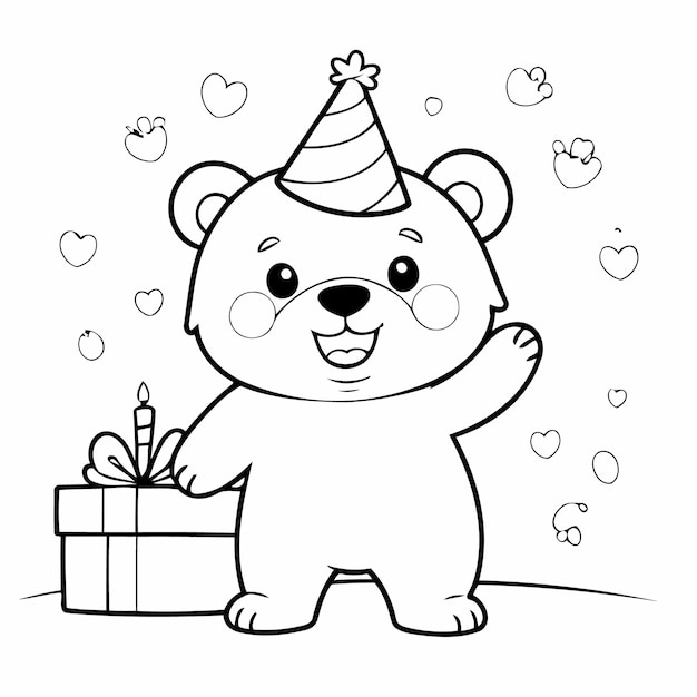Eenvoudige vectorillustratie van het tekenen van een beer voor peuters